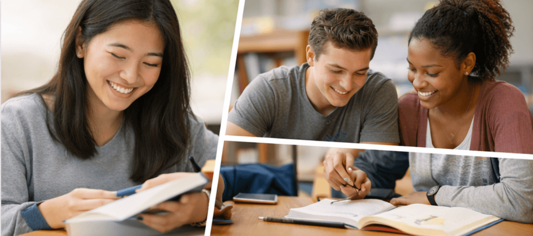 Students studying together